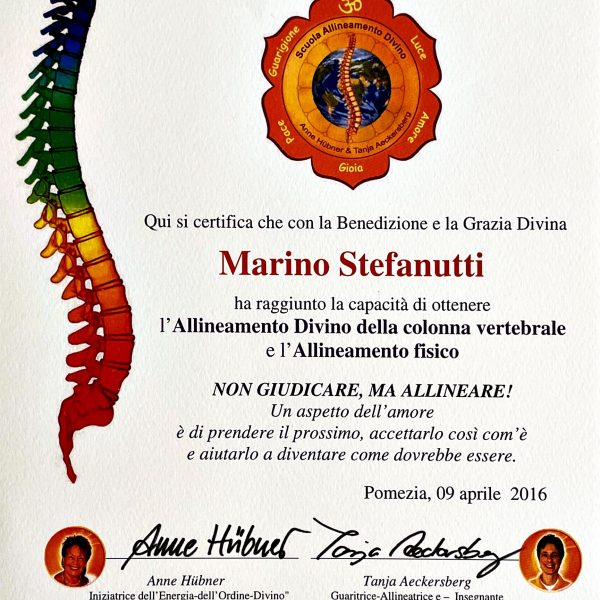 Certificato di Guaritore - Allineatore (Guaritore Spirituale di 6° Livello)