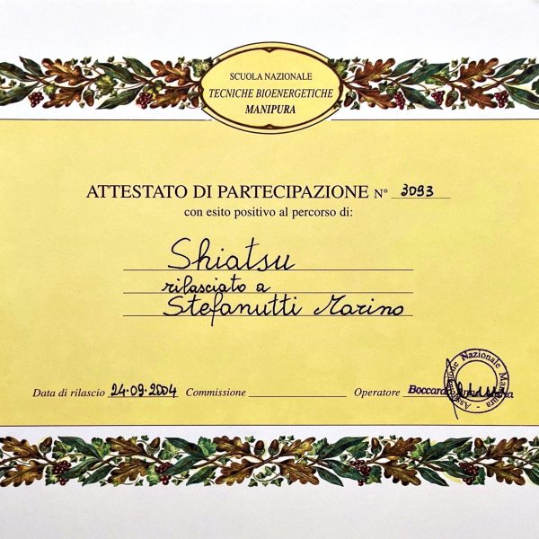 Attestato Shiatsu