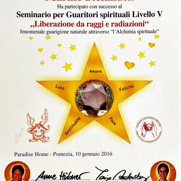 Seminario Guaritore Spirituale 5° Livello